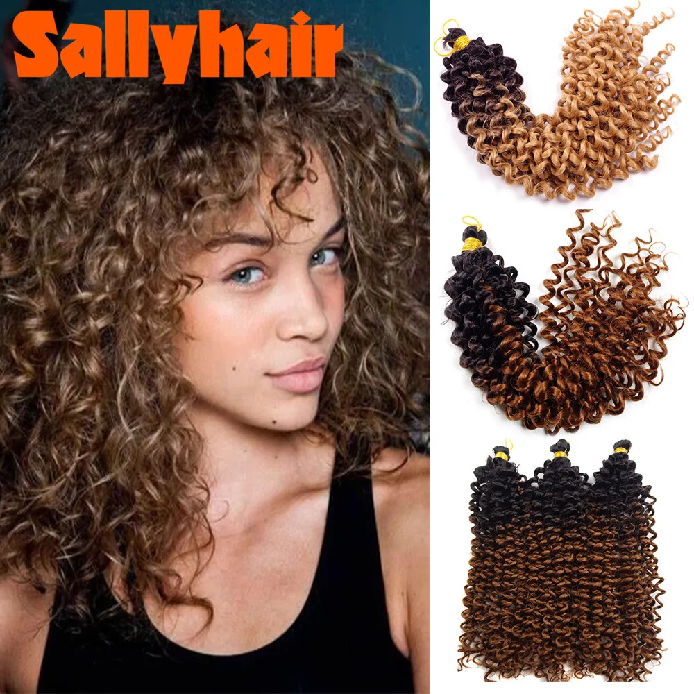 

Sallyhair 14 дюймов 100 г синтетические богемные волнистые кудрявые удлинители волос для женщин серые розовые светлые плетеные кроше волосы