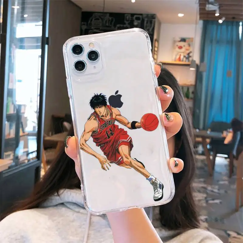 

Slam dunk anime manga Phone Case Transparent soft For iphone 5 6 7 8 11 12 s c se plus mini x xs xr pro max cover shell funda
