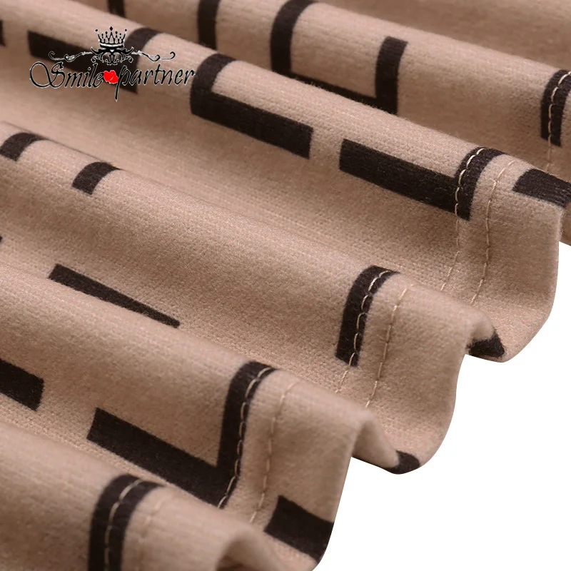 

Smile Women Elegant Printed Office Lady Dresses V-Neck Soft Black Slim Casual Woman Dress Black 2021 New Spring Dress A210322