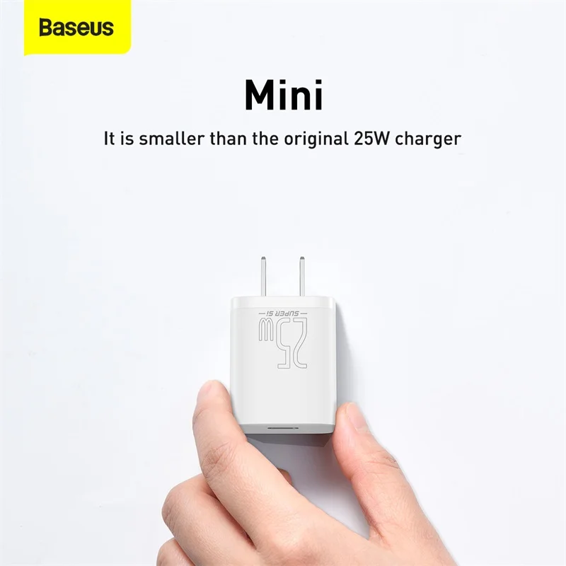 

Зарядное устройство Baseus PD 25 Вт, США, Type-C для Huawei, Samsung, Xiaomi, iphone, быстрая зарядка, дорожное настенное зарядное устройство с кабелем