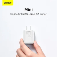 baseus pd 25w us type c charger for huawei samsung xiaomi iphone fast charger quick charging travel wall charger with cable