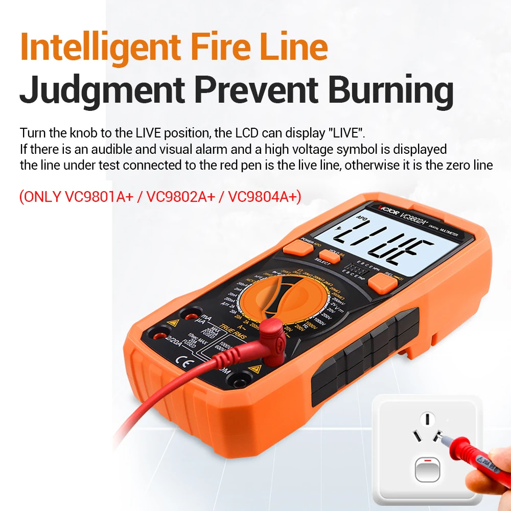 Цифровой мультиметр True RMS DMM AC/DC VICTOR VC9801A + Сопротивление емкости диодный