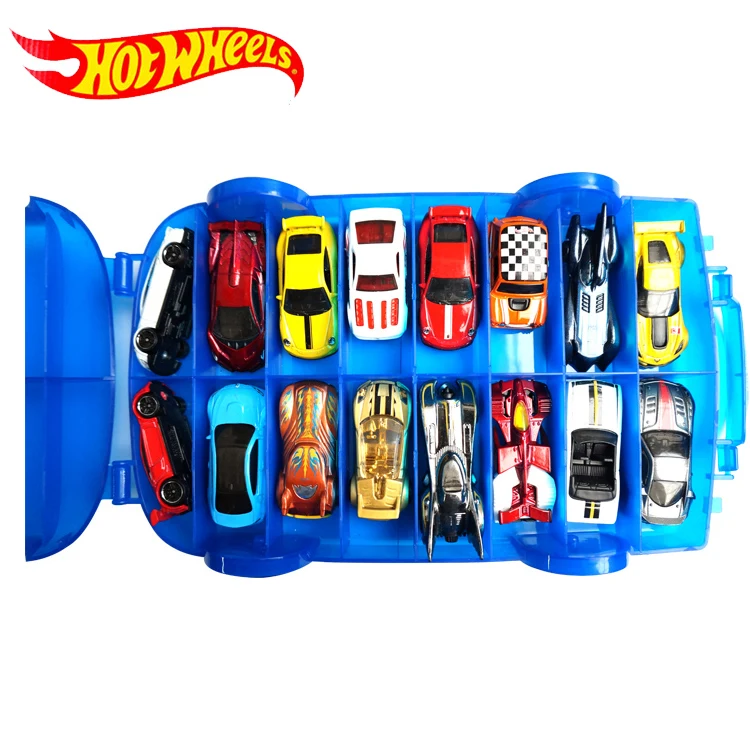 Hot Wheels портативный пластиковый ящик для хранения удерживает 16 спортивных моделей автомобилей игрушки Обучающие игрушки для грузовиков Лучший мальчик Juguetes подарок DWN56