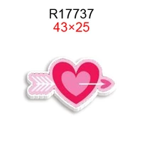30 pcslot printed valentine heart lips kisses planar resin for valentiness crafts hair bows