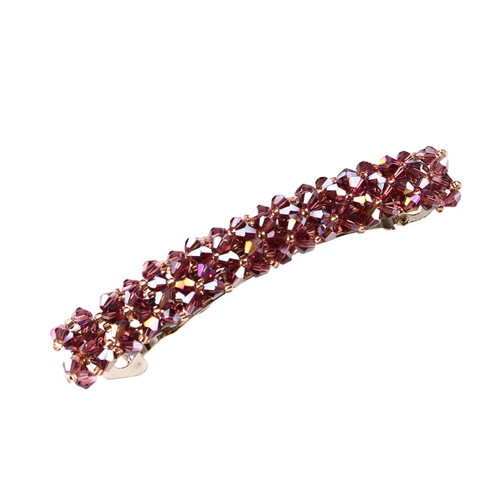 Purple 1 шт. шикарные хрустальные шпильки для волос головные уборы для женщин брошь из горного хрусталя для девочек заколки невидимки для волос заколка для волос Инструменты для укладки аксессуары 6 цветов - Цвет: Purple