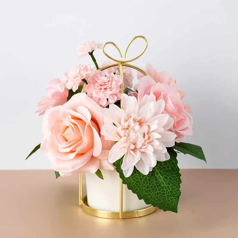 Европейская керамическая ваза для офиса кофе рабочего стола искусственный