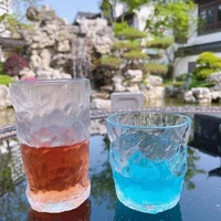 ins japanese simple fresh style rain fog glacier glass crystal cup fruit milk cup breakfast oat beer mugs net red water cup