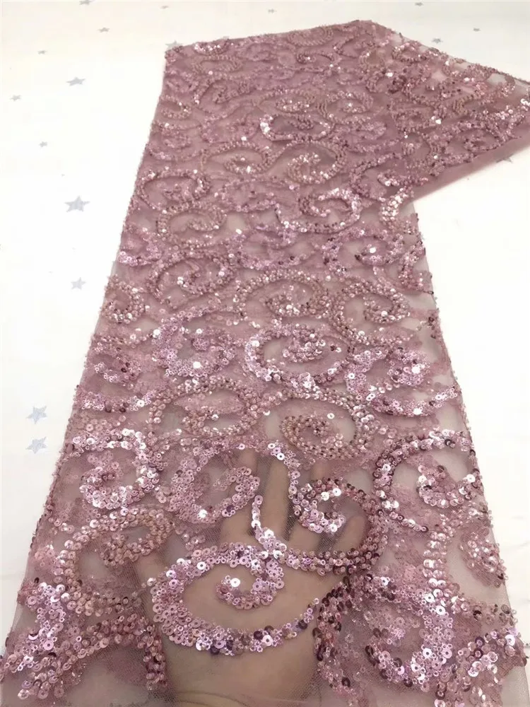 

Африканская Тюлевая кружевная ткань с блестками, новейшая розовая кружевная ткань, Высококачественная сетчатая кружевная ткань для платья...