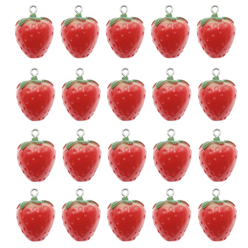 

20 шт., 3D Подвесные серьги в виде клубники