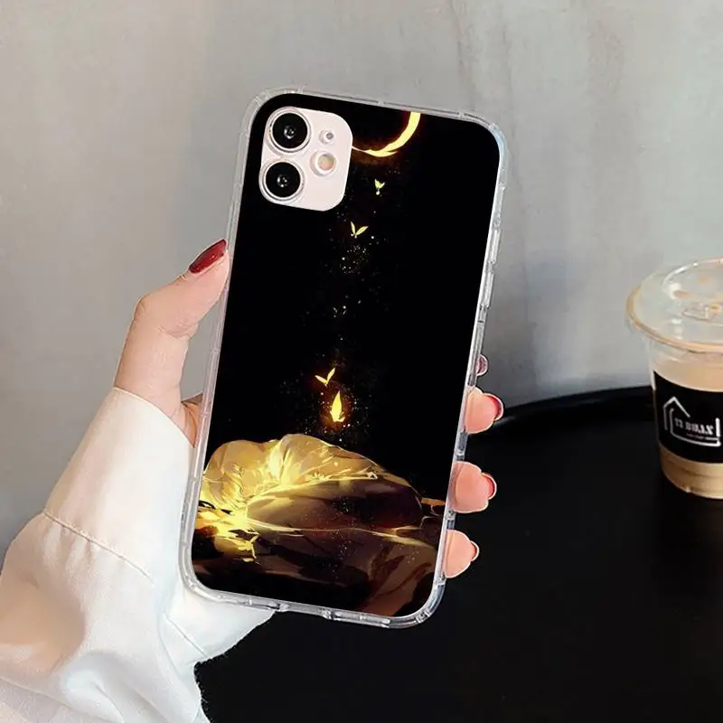 

Golden Star Wing Flowers Phone Case For iphone 5s 6 7 8 11 12 plus xsmax xr pro mini se Transparent Cover Fundas Coque