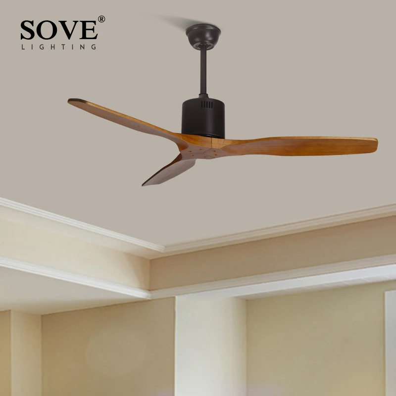 52 дюймов деревянный потолок потолочные вентиляторы с подсветкой LED 15 Вт 3 твердой