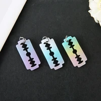 20pcs 3215mm razor blade shape charms resin crafts for earrings pendant accessories jewelry diy making