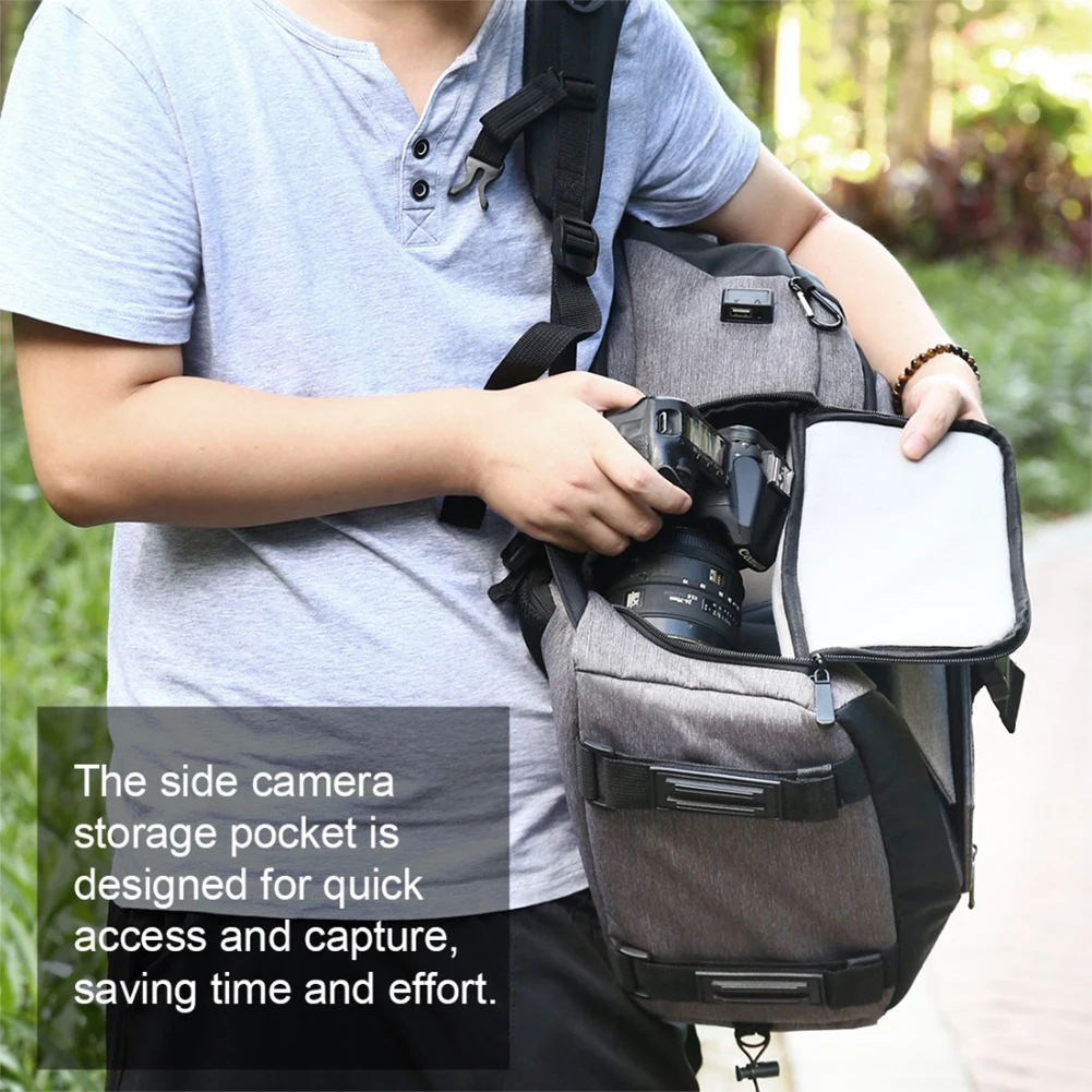 

PULUZ Pro Camera Case Shockproof Adjustable 14W fast charge mode Padded Camera Travel Backpack Bag with solar energy fold panels
