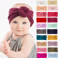 0 6y newborn infant kids girls nylon bow hairband headband stretch turban knot head wrap headwear gifts 21 colors