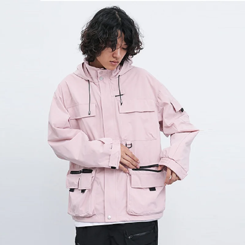 

Workwear Jacket Men's Trendy Hip-hop Loose Military Style Three-dimensional Pocket Hooded Jacket Men Korean Style Men