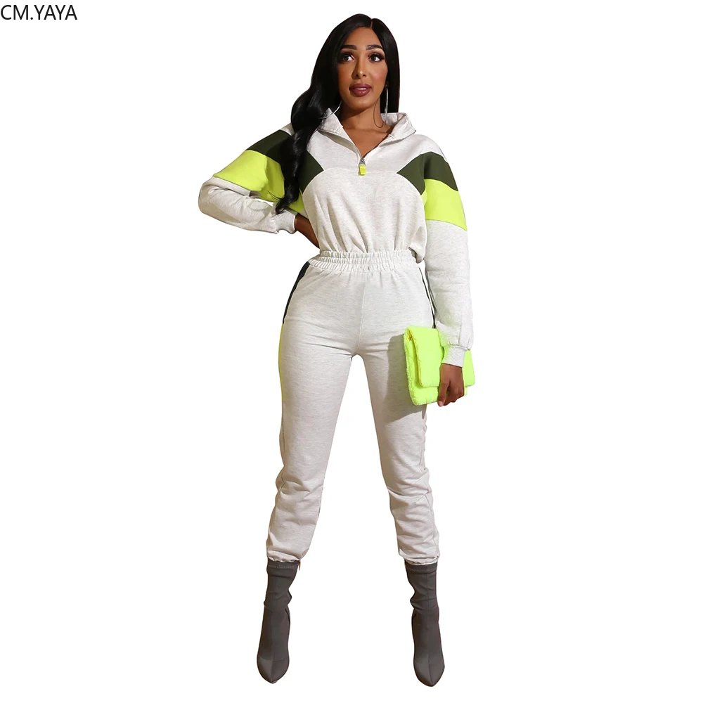 Зимний женский комплект спортивный костюм с длинным рукавом пэчворк на молнии