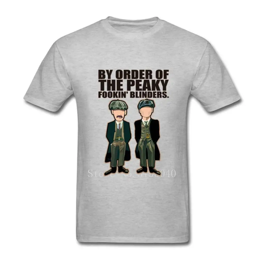 Peaky blinders/Футболка Мужская хлопковая футболка с коротким рукавом размера плюс детская футболка с принтом «тяжелый металл» топы с принтом, camisetas ho - Цвет: Серый
