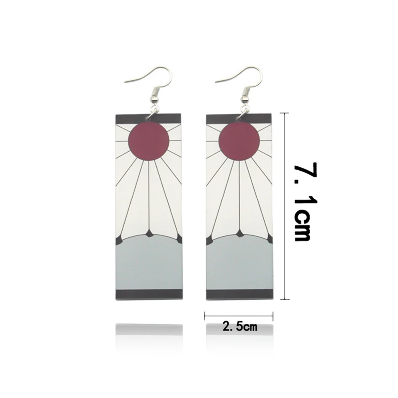 

Anime Demon Slayer Earrings Kamado Tanjirou Same Ear Pendant Cosplay Clip Stud Women Men 1:1 Custom Fans Jewelry Round Gift