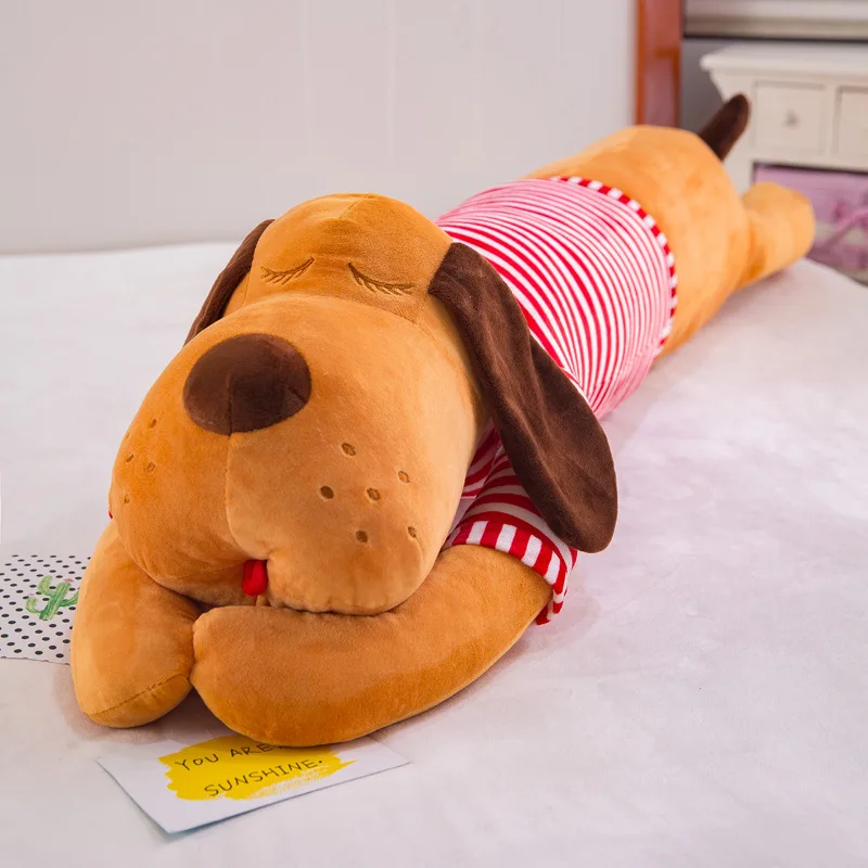 

Free ship 90/110/130cm large lying dog anime plush toy cute doll pillow for girl's christmas birthday gift animals stuffed toys