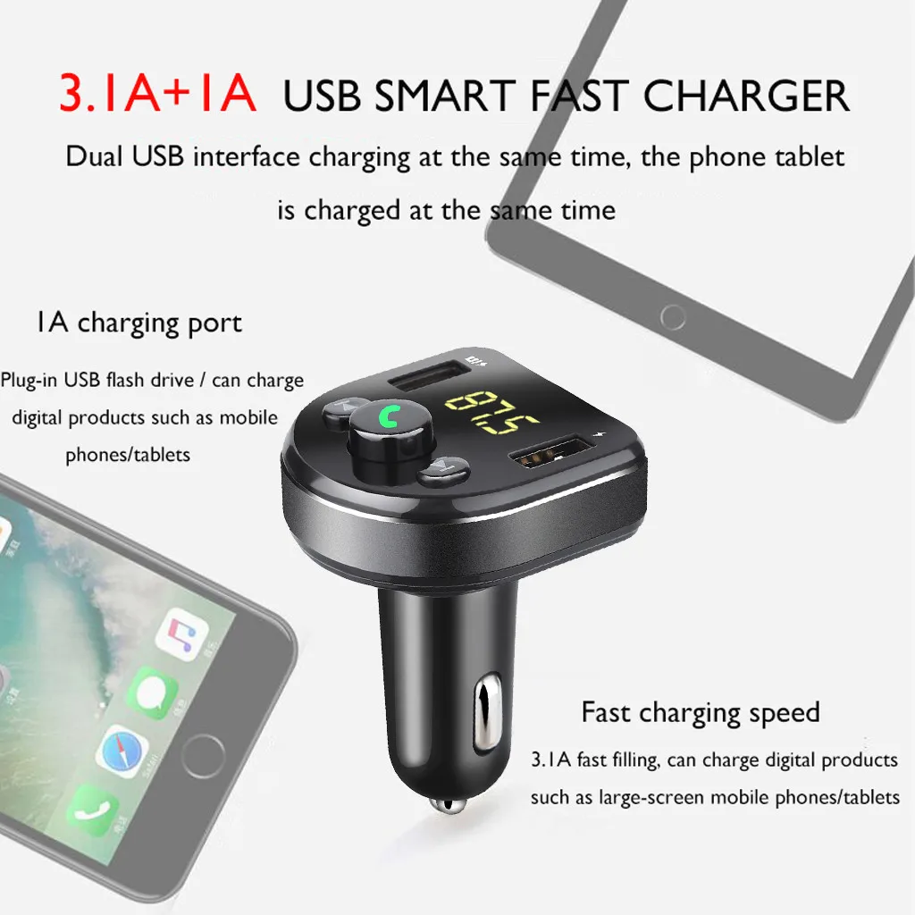 Автомобильный беспроводной комплект громкой связи Bluetooth 3 0 FM-трансмиттер