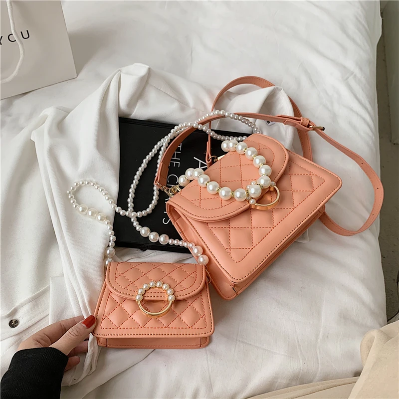 

FANTASY 2021 Summer New Pearl chain Messenger Shoulder Bag For Women 6 Colors Trendy Hot Sale Handbag Female Good Quality Totes