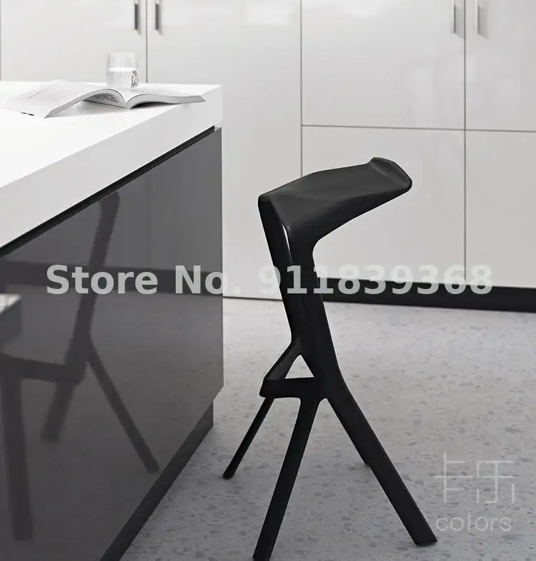 Скандинавский дизайнерский пластиковый барный стул в форме Ins высокий