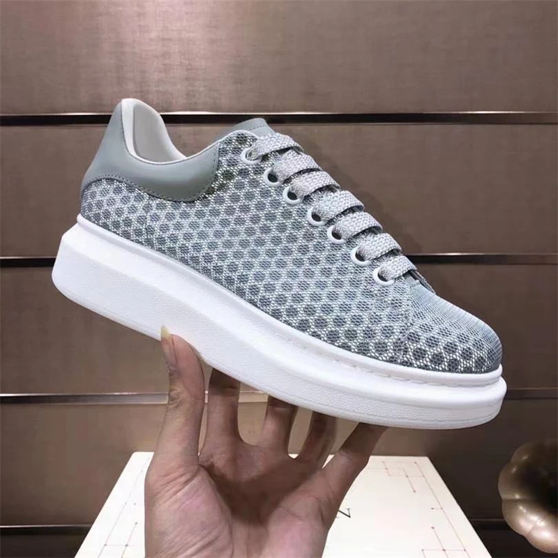 

Кроссовки унисекс из натуральной кожи, повседневная обувь на платформе, увеличивающие рост, массивные, брендовые дизайнерские