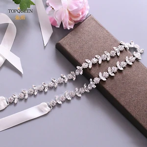 Ремень TOPQUEEN S440 Стразы для свадебных платьев, пояс из сплава серебра для девушек, дешевый свадебный пояс со стразами, модный пояс для женщин