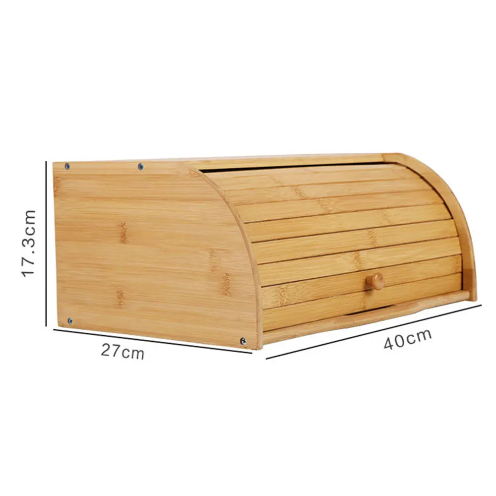 

New Natural Bamboo Bread Pastry Holder Food Storage Container Kitchen Rolltop Loaf Storage Box Home Kitchen Food Box Supplies