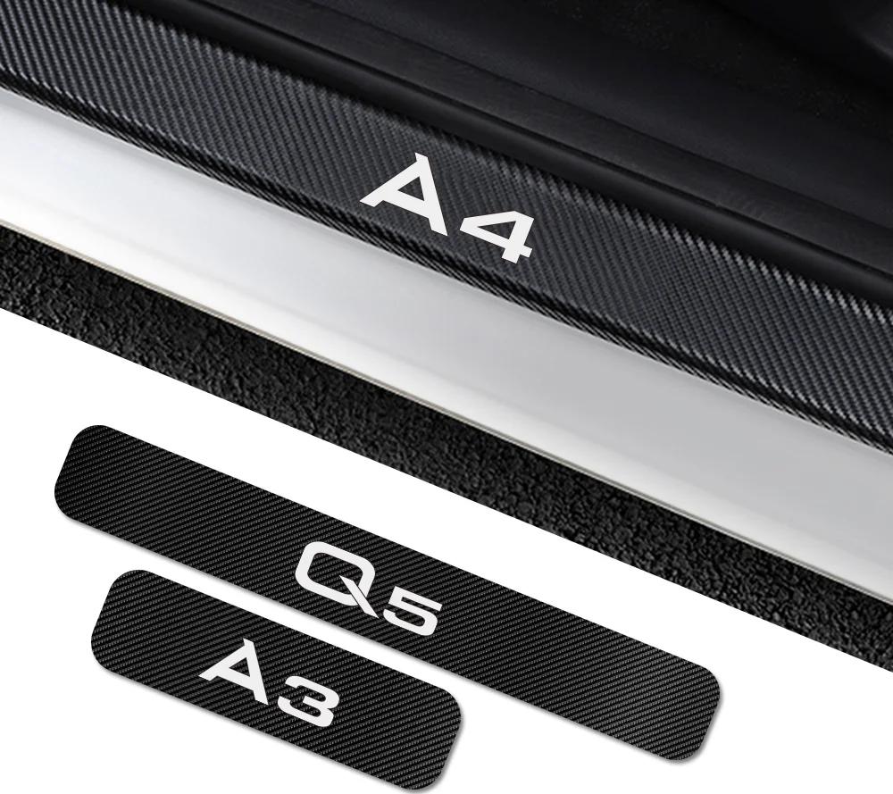 Автомобильные накладки на пороги Стикеры для Audi A3 A4 B5 B6 B7 B8 B9 8P 8V 8L A5 A6 C6 C7 A1 A7 A8 Q2 Q3 Q5