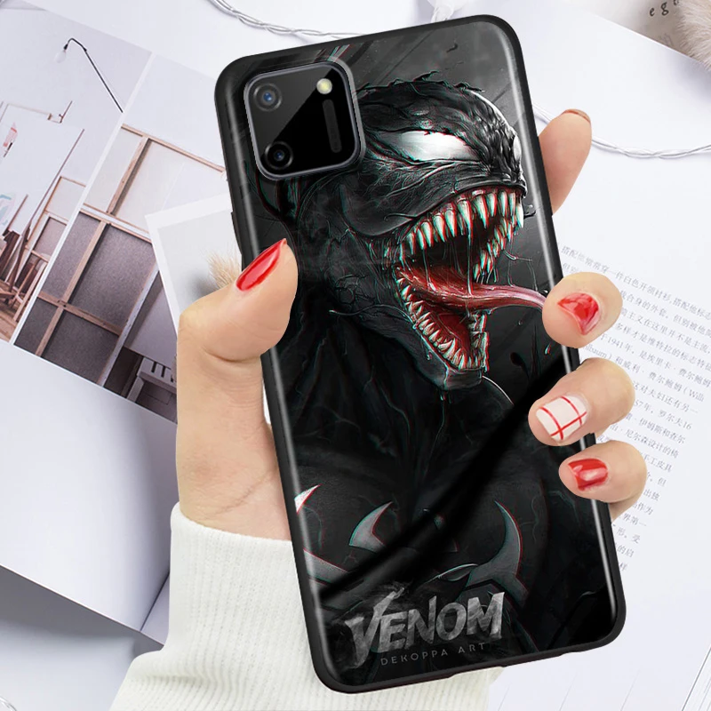 Venom Marvel cool для OPPO Realme GT Explorer Master Neo Flash Edition C21 C20 C15 C11 C3 мягкая черная искусственная