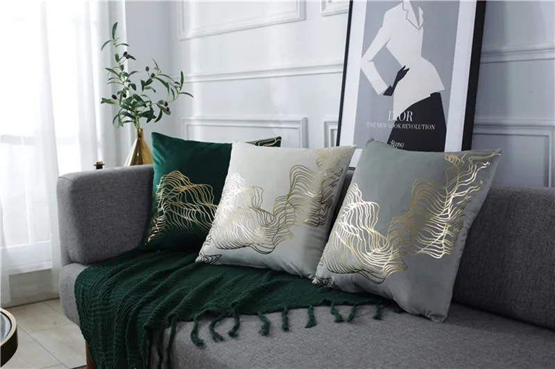 Geometric Square 45*45 cm Throw Pillow Case Gold Bronze Home Sofa Car Decor Cushion Cover Pillowcase | Дом и сад