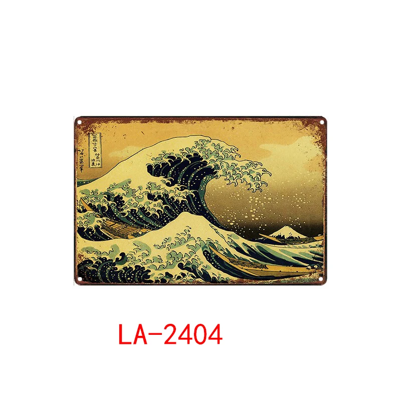 

Japanese ukiyo Sea wave- Plaque Metal Vintage Movie Metal Tin Sign Wall Decor for Bar Pub Club Man Cave Iron Painting