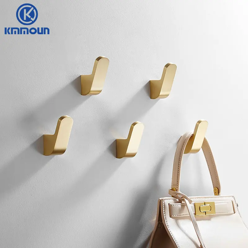 Золотистый односторонний крючок для кисти Твердый латунный пальто задней двери