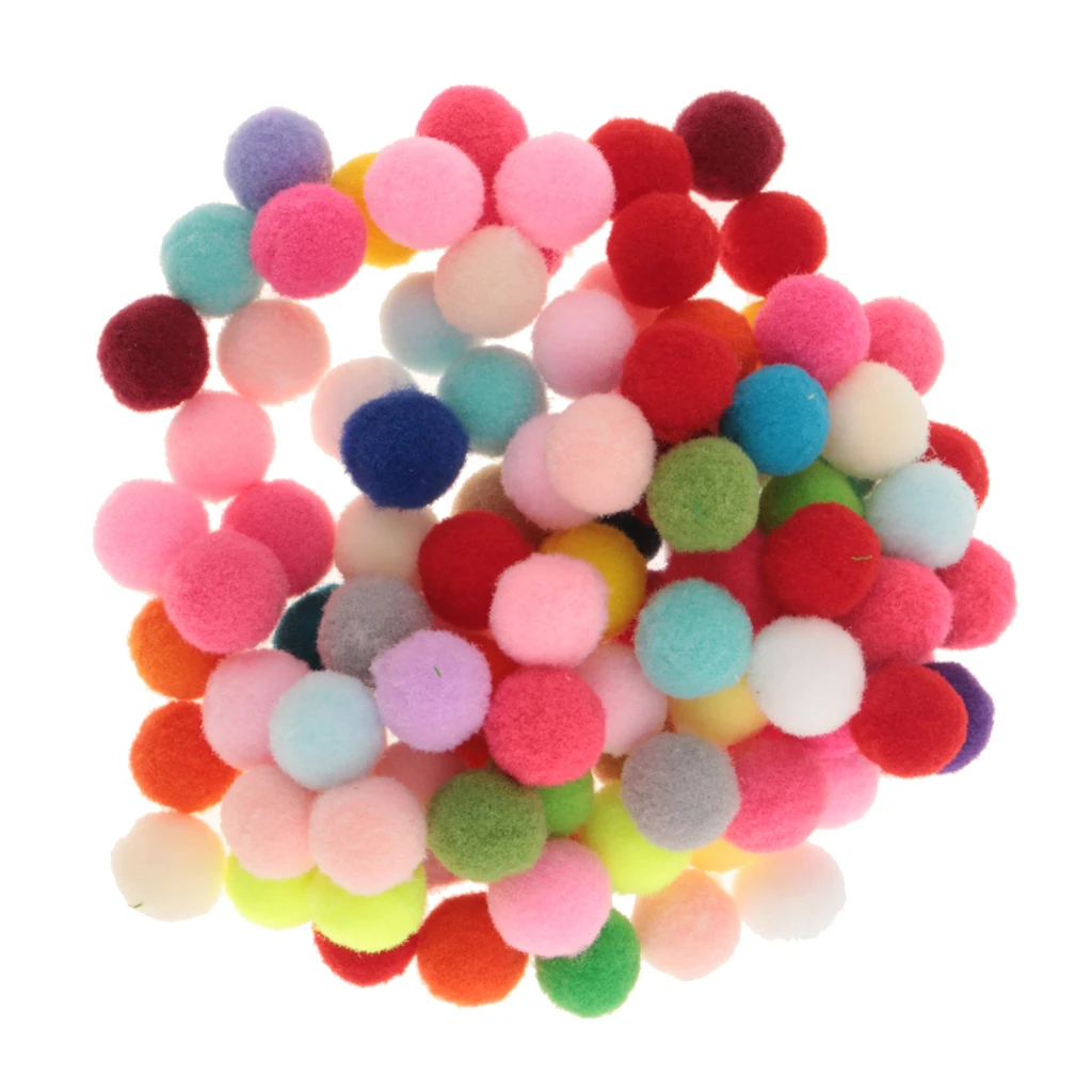 

100pcs Mixed Pom Poms Pompoms Ball Xmas DIY Craft 10/15/20/25/30mm