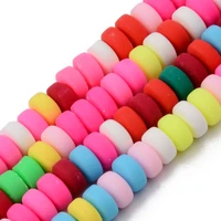 10strand handmade polymer clay beads colorful flat round beads 6mm for diy jewelry making bracelet necklace accessories
