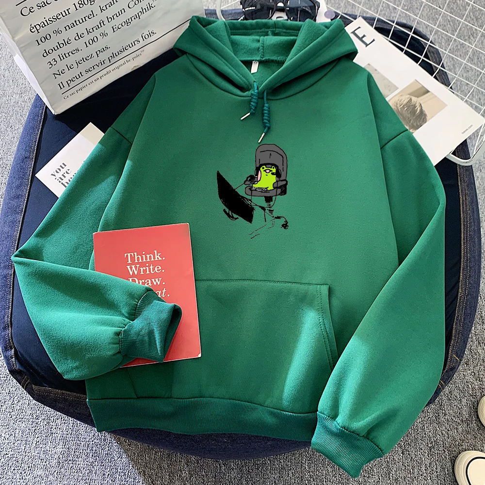 90s Aesthetic Sweetshirt Hoodies Women Hooded Sweatshirt Jacket Cute Oversized Hoodie Frog Print Gothic Harajuku Cartoon Hoodie