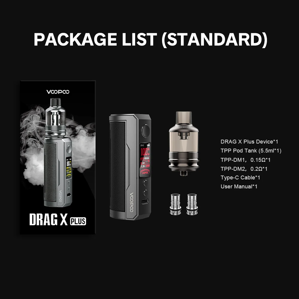 

100W VOOPOO DRAGXPlus Pod Kitfit vape PnP VM1 Coils 0.3ohm Mod combination Atomizer drag X Plus Pod Kit Original small 2021 New