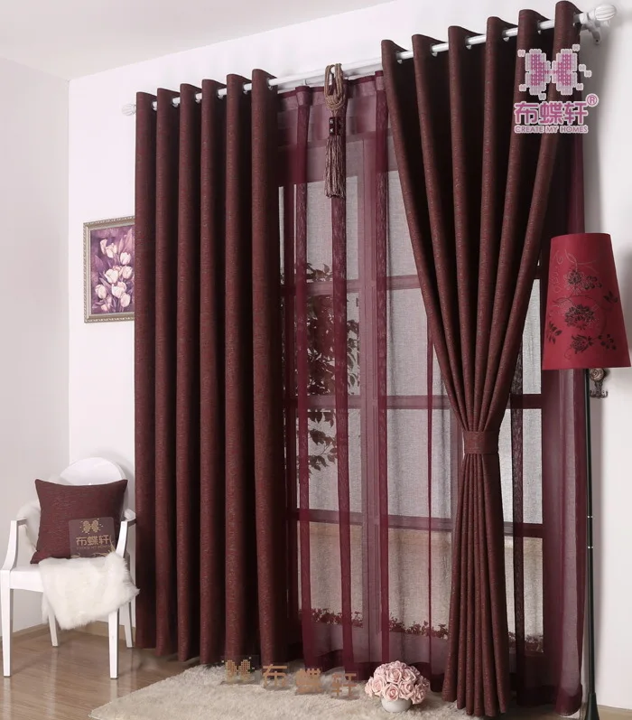 Занавеска s для гостиной столовой спальни льна чистый цвет высококачественный