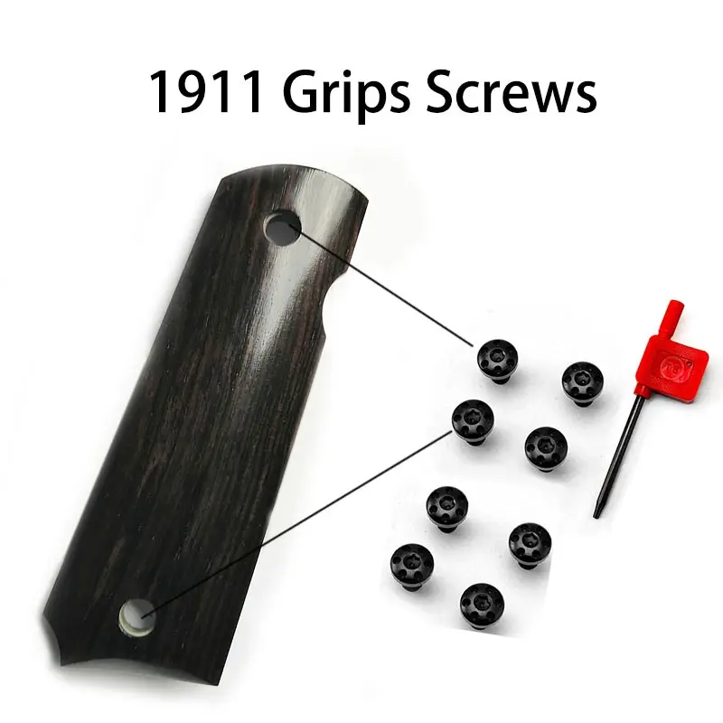 

4 pieces New Customized 1911 Grips Screws Stainless Steel CNC T8 Plum Screw 1911 Roasting blue Grip Nail