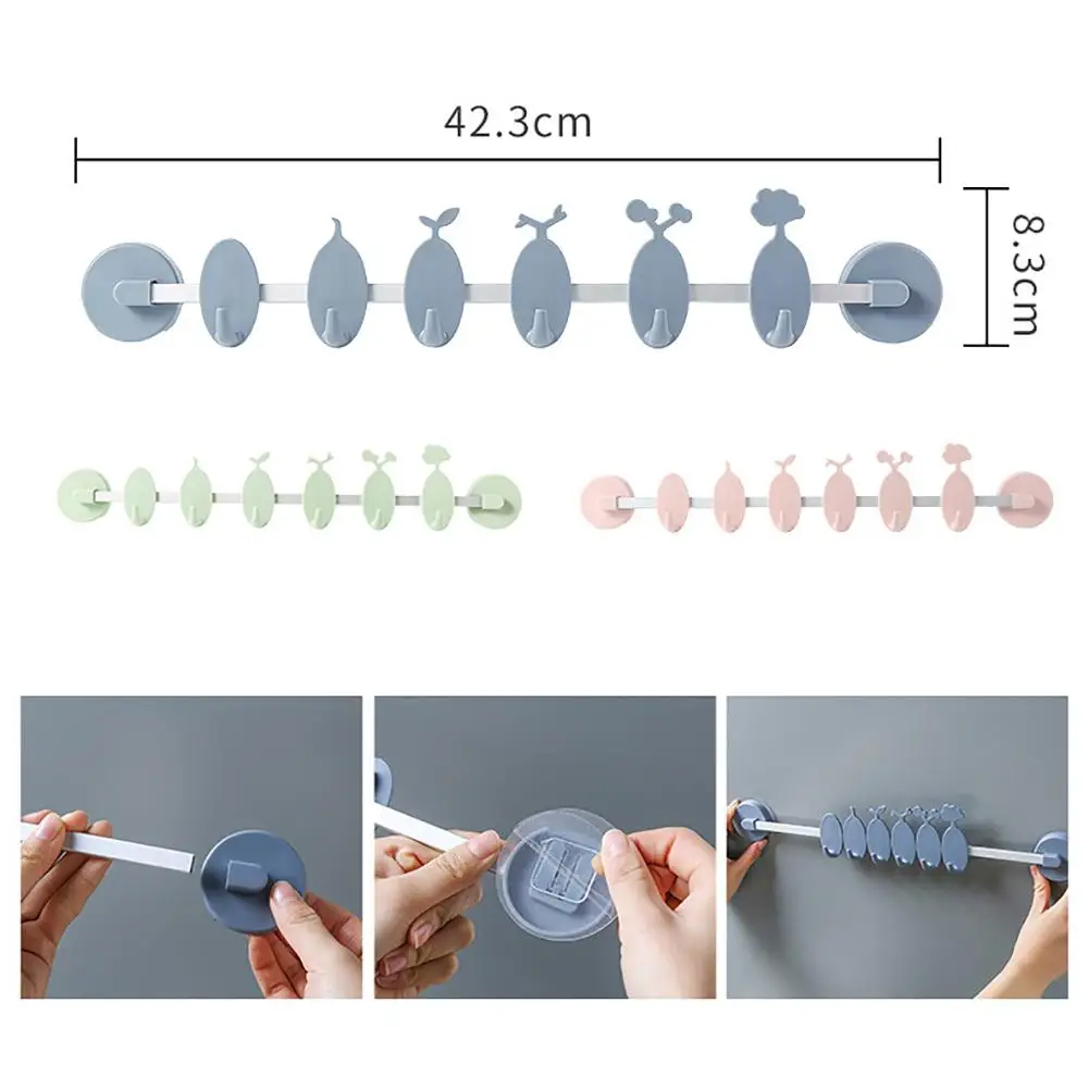 

1Pcs Adhesive Wall Hooks Innovative 6-Hook Coat Rack Innovative And Simple Design For Living Room Door Bathroom