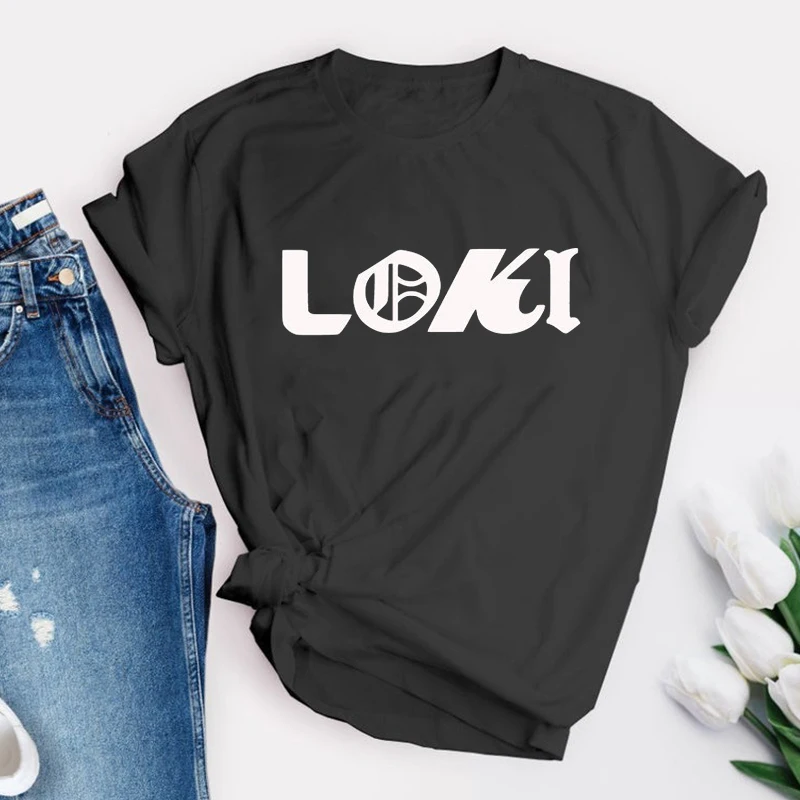 

Loki Thor T-shirt Women God of Mischief T-Shirts Horned Helmet Tshirt Tom Hiddleston Superhero Tee Gift for Fans Clothing