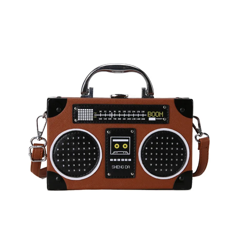 

Creative small Imitation Radio Style Handbag Female Bag Simple Crossbody Bag Black Shoulder Bags Women Phone Purse Bag