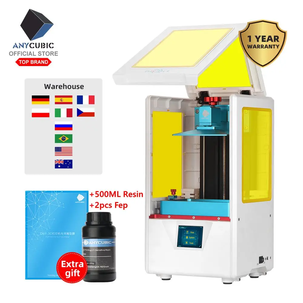 ANYCUBIC Photon-S lcd 3d принтер Быстрый ломтик 405nm матрица УФ свет двойная ось Z SLA 3d принтер фотоны Модернизированный УФ модуль