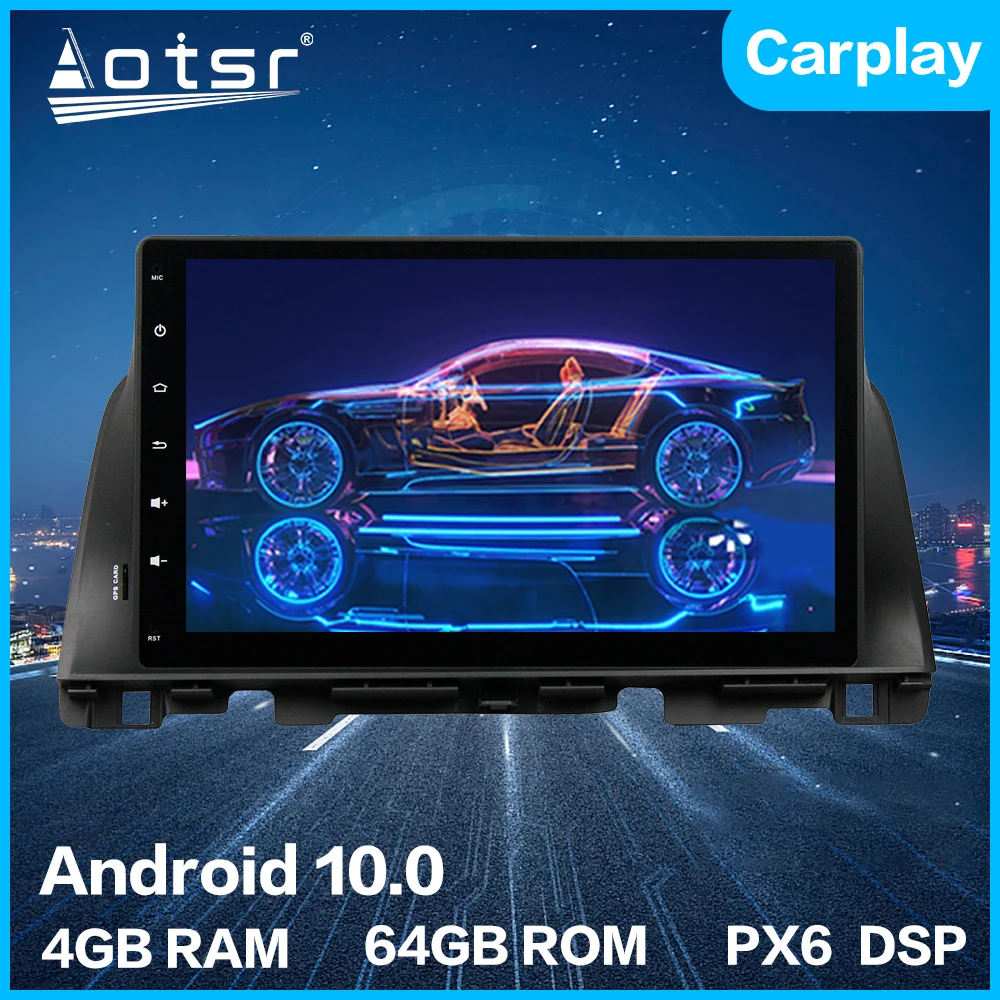 Aotsr Android 10 0 4 + 64 ГБ Автомобильный Радио плеер GPS навигация автомобильный стерео HD