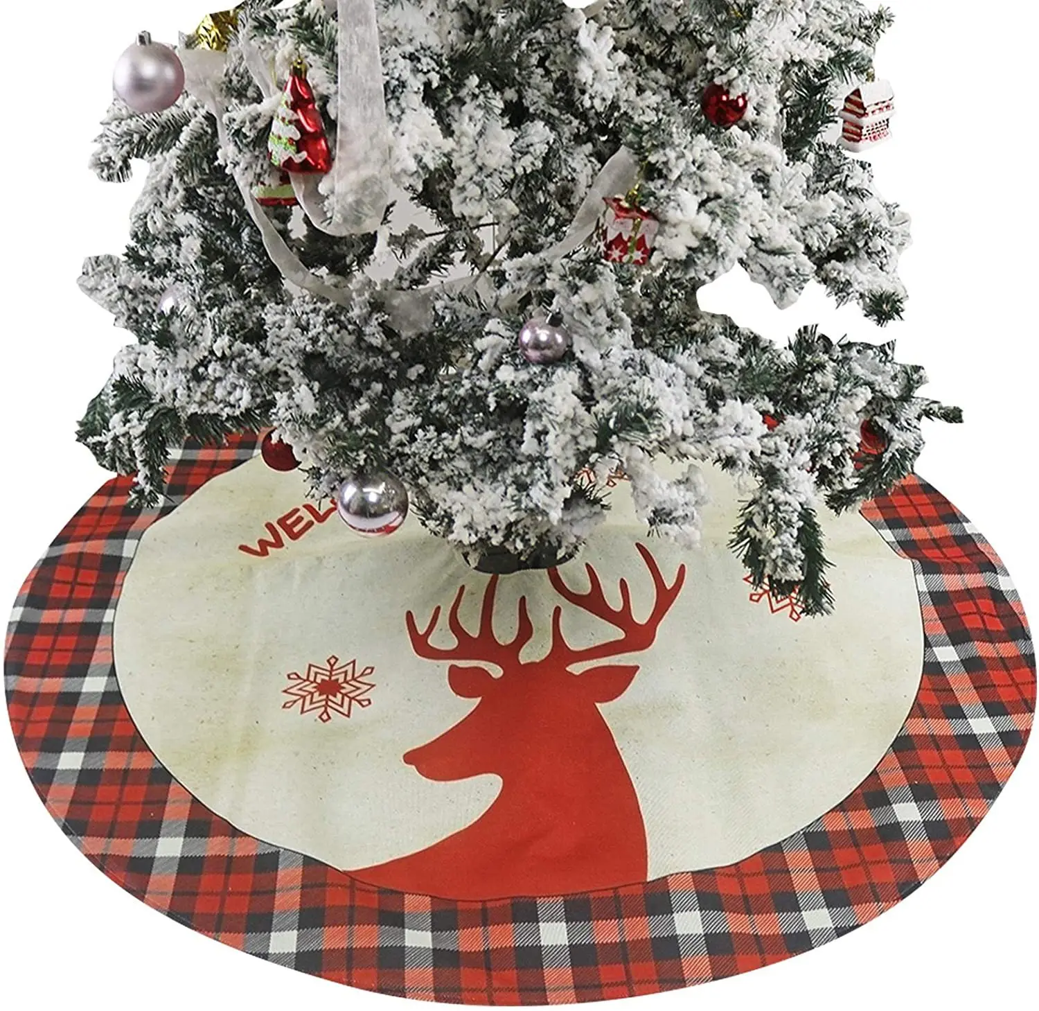

Christmas Tree Bottom Decoration Apron Tree Skirt Decoration Christmas Blanket Printing Window Mat