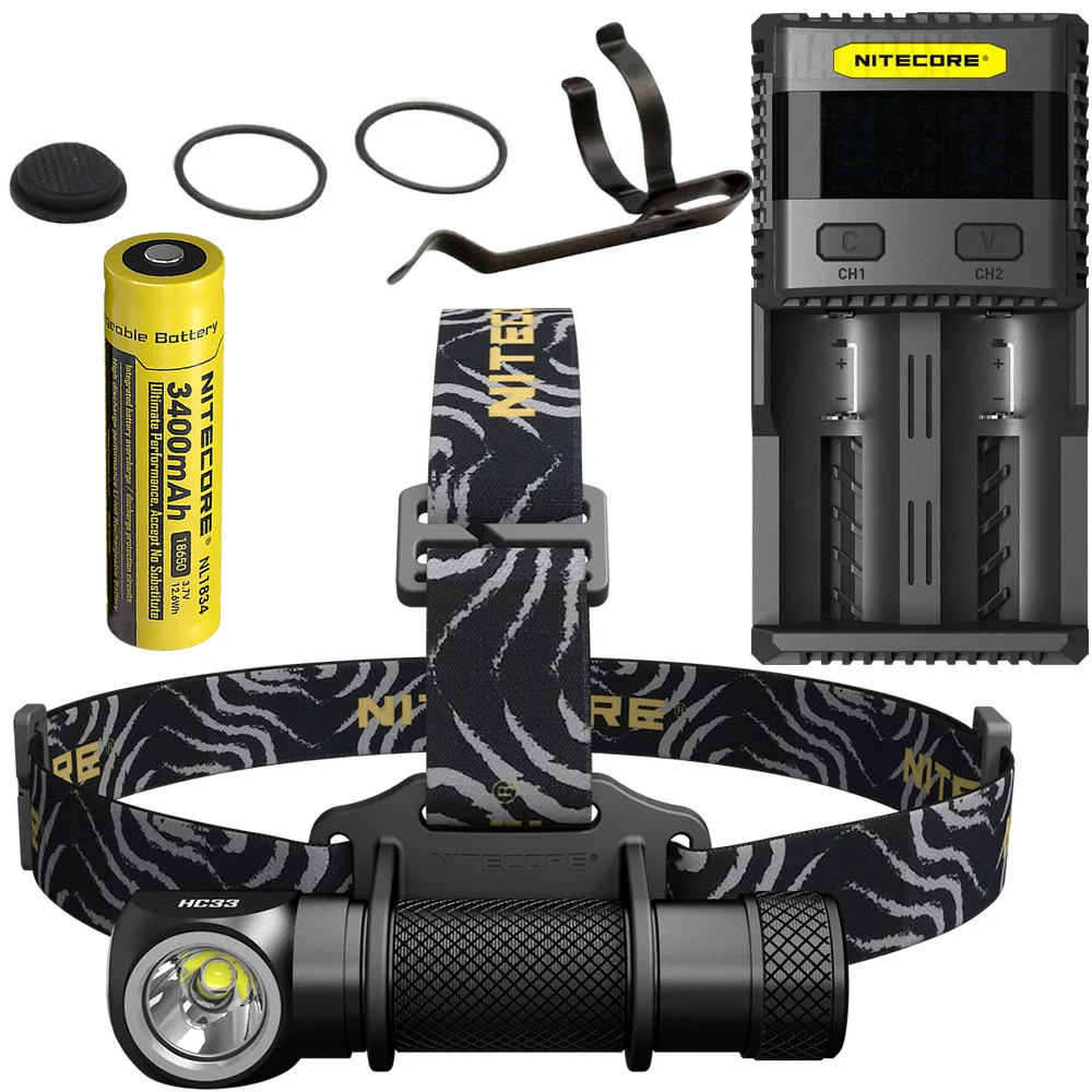 2021 NITECORE HC33 + SC2 зарядное устройство 18650 перезаряжаемая батарея фара 1800 люмен