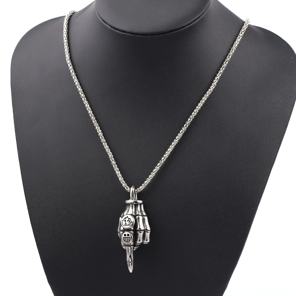 Готическое ожерелье в стиле панк рок массивное с подвеской жестом виде Когтя и