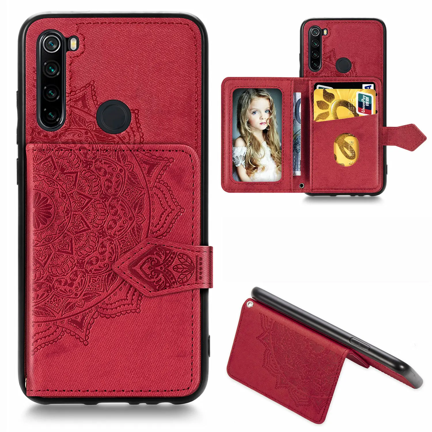 Автомобильный чехол кошелек с МАГНИТНЫМИ КАРТАМИ для Xiaomi 9 F1 A3 Lite Redmi Note 8 Pro 8T 7 7A 8A