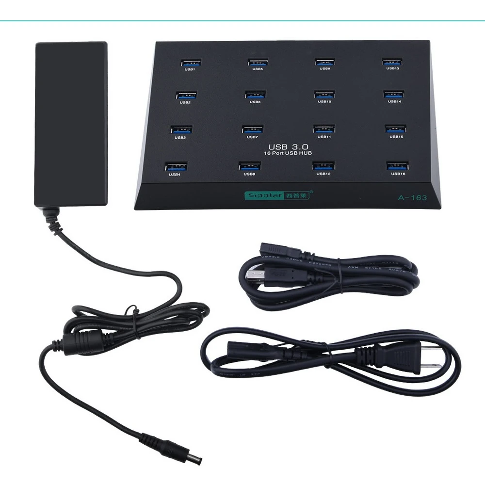 Sipolar A-163 16 Ports Industrial USB 3.0 Duplicator Hub for Batch Copy Files from PC Computer to SD TF Card U Flash Disk images - 6